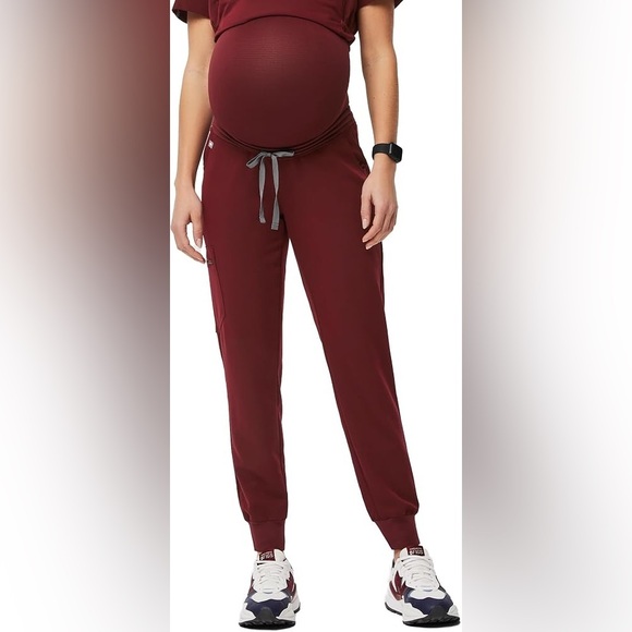 Figs Pants - FIGS Burgundy Maternity Jogger Scrub Pants Size XXL